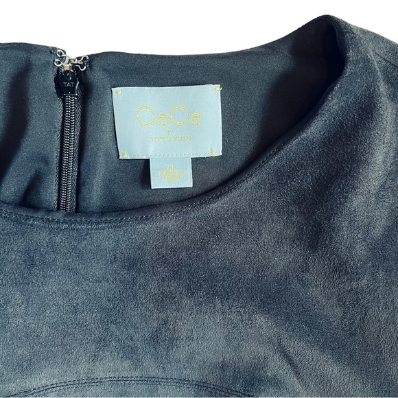 CeCe Cynthia Steffe Anthropologie Black Vegan Suede Fit and Flare Dress 10 - Picture 5 of 10